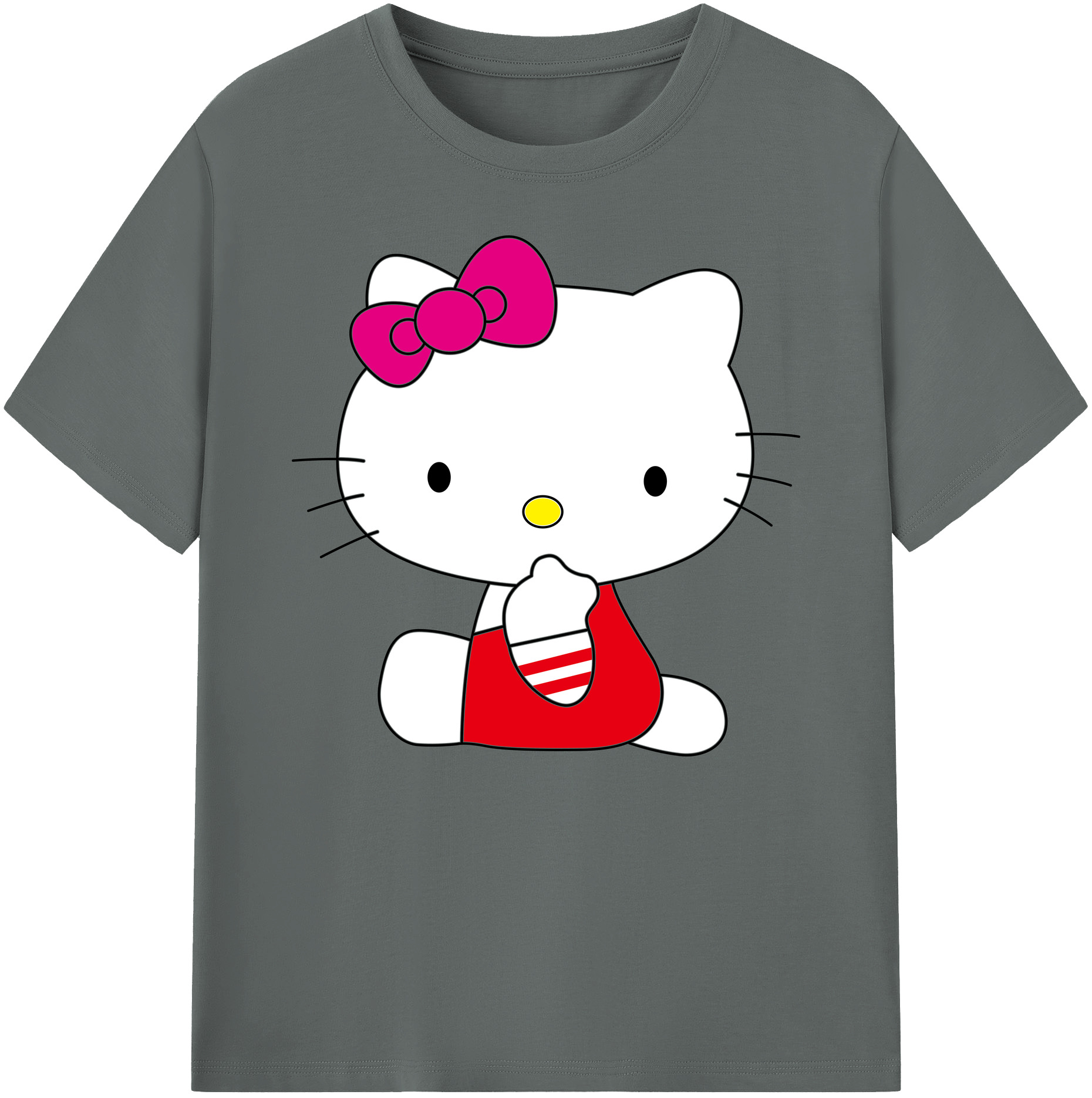 （画像用） Hello Kitty ハローキティ 綿100％ メンズ半袖Tシャツ｜肌触りやわらか＆通気性